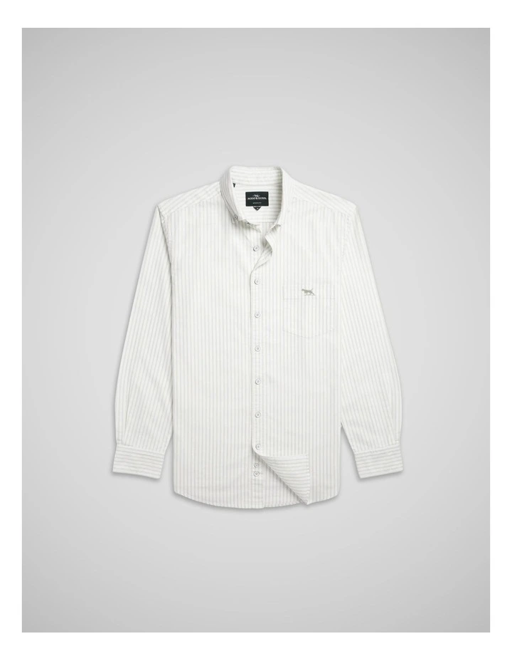 Oxford Hillcrest Stripe Long Sleeve Shirts in Sage image 4