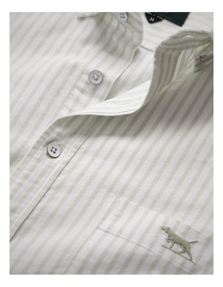 Oxford Hillcrest Stripe Long Sleeve Shirts in Sage image 5