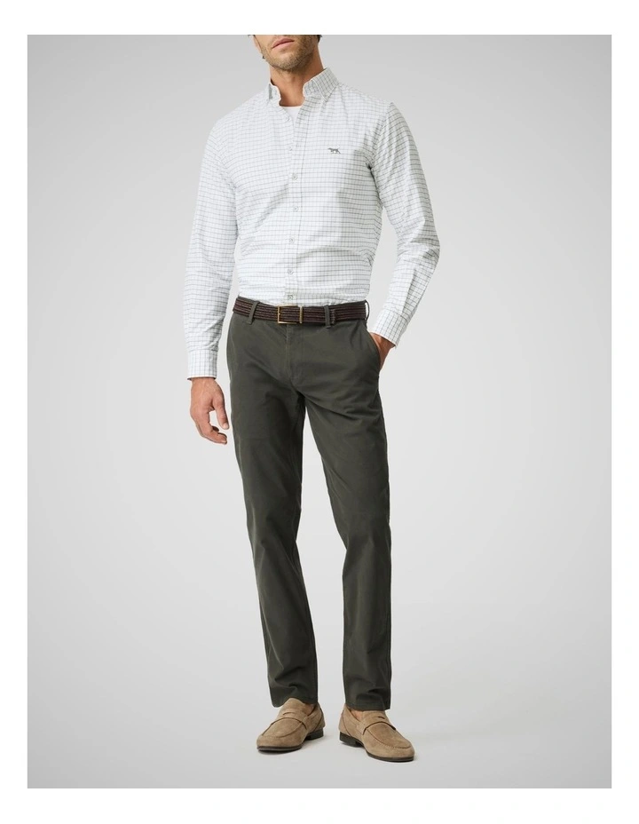 Oxford Glenridge Check Long Sleeve Shirt in Olive image 2