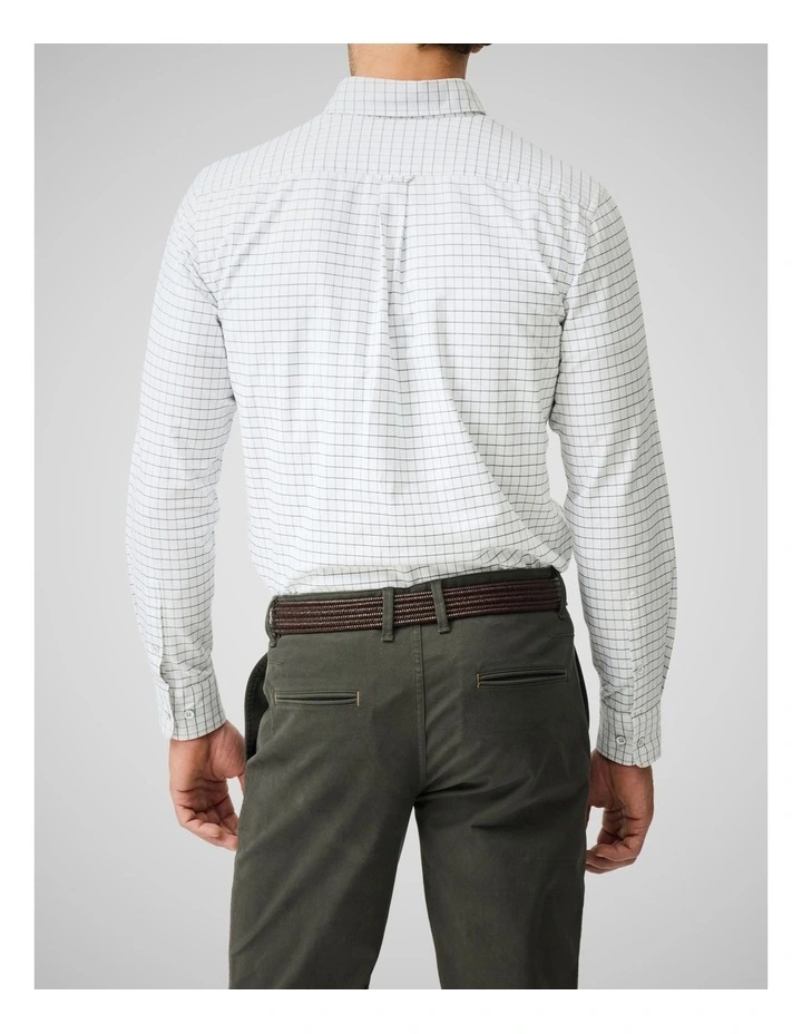 Oxford Glenridge Check Long Sleeve Shirt in Olive image 3