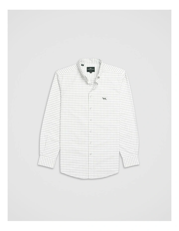 Oxford Glenridge Check Long Sleeve Shirt in Olive image 4