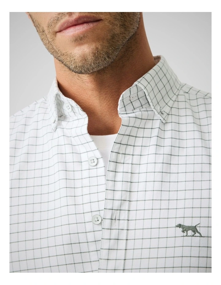 Oxford Glenridge Check Long Sleeve Shirt in Olive image 6