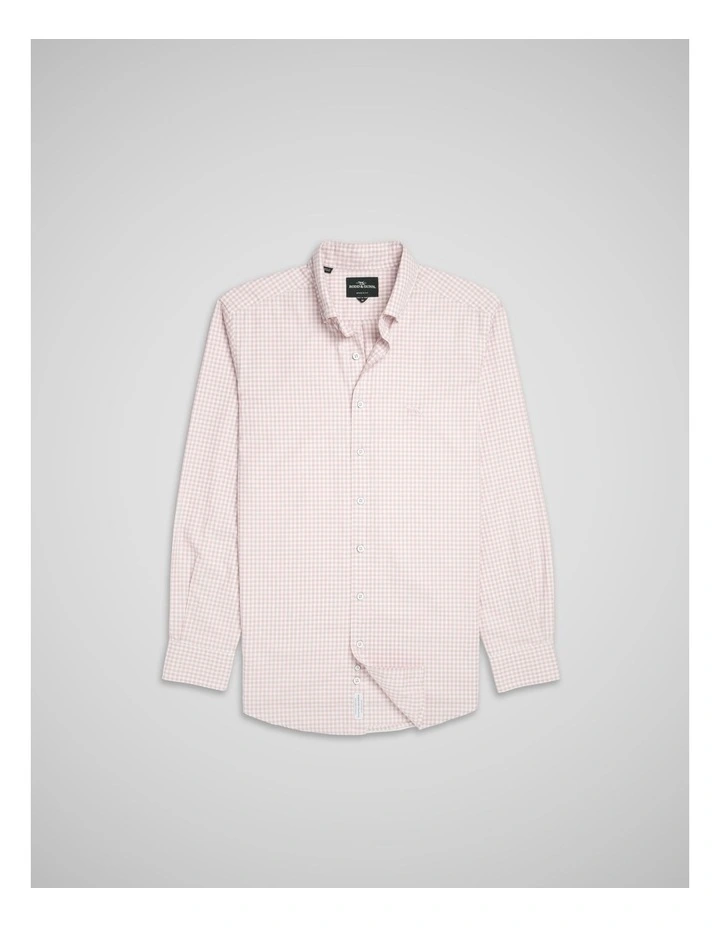 Oxford Bayshore Gingham Long Sleeve Shirts in Sunblush image 4