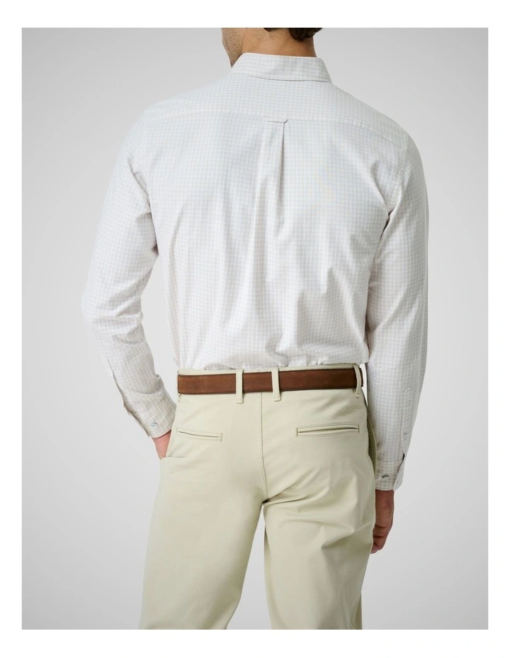 Oxford Bayshore Gingham Long Sleeve Shirts in Sand Drift image 3