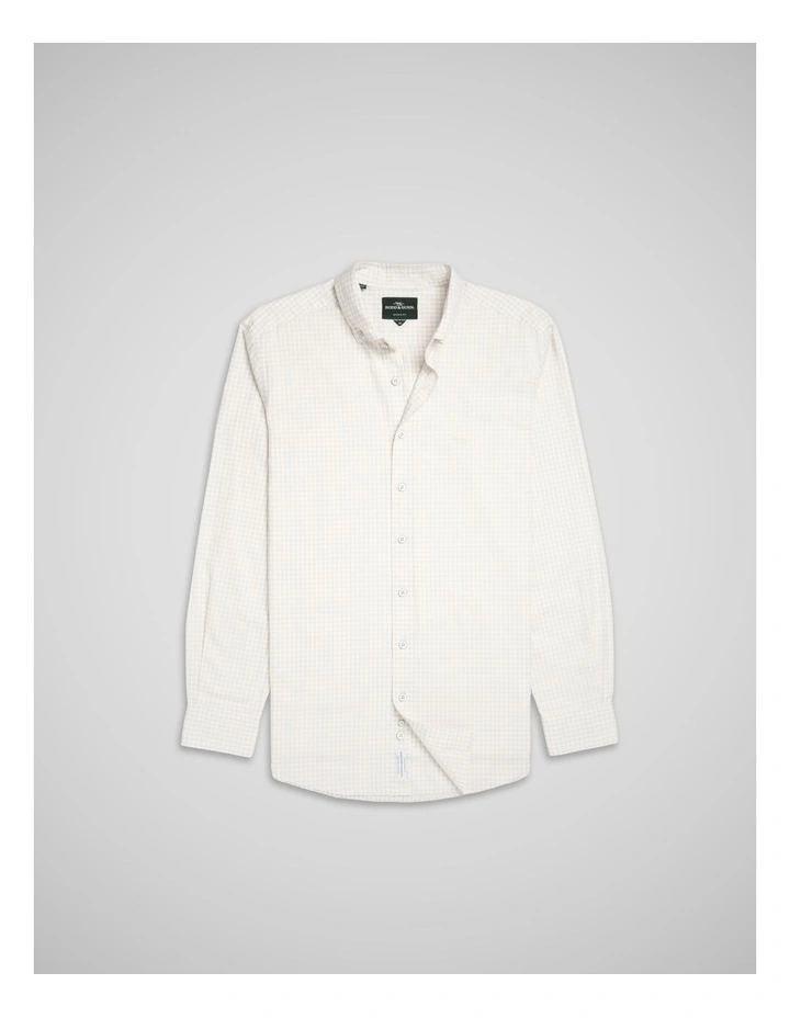 Oxford Bayshore Gingham Long Sleeve Shirts in Sand Drift image 4