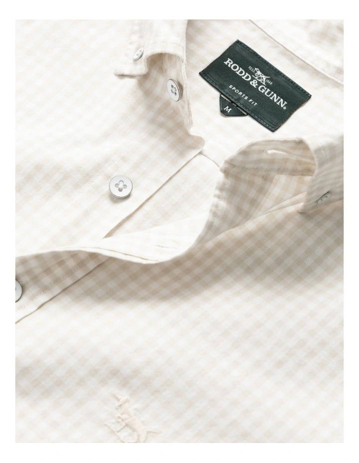 Oxford Bayshore Gingham Long Sleeve Shirts in Sand Drift image 5