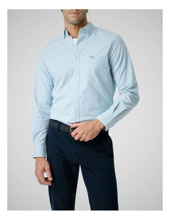 Oxford Bayshore Gingham Long Sleeve Shirts in Morning Tide image 1