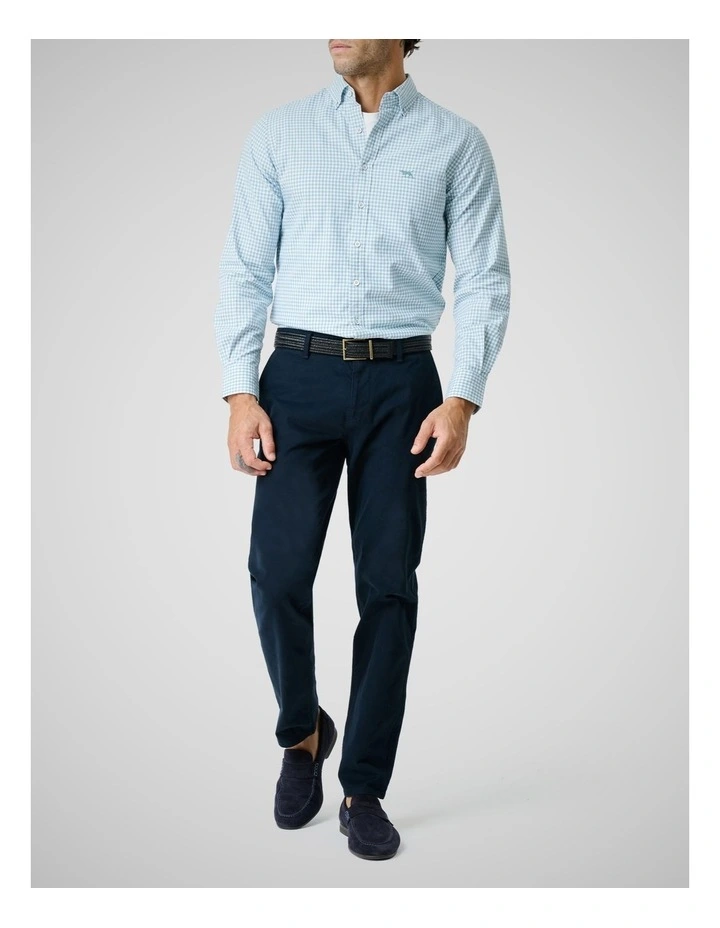 Oxford Bayshore Gingham Long Sleeve Shirts in Morning Tide image 2