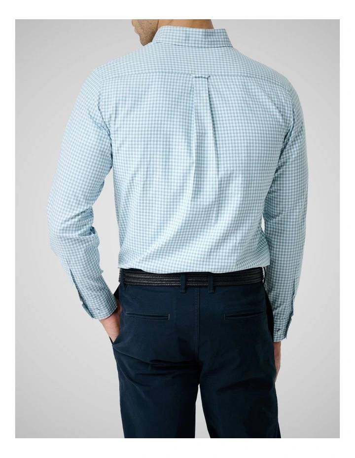 Oxford Bayshore Gingham Long Sleeve Shirts in Morning Tide image 3