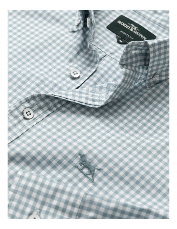 Oxford Bayshore Gingham Long Sleeve Shirts in Morning Tide image 5