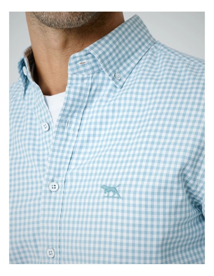 Oxford Bayshore Gingham Long Sleeve Shirts in Morning Tide image 6