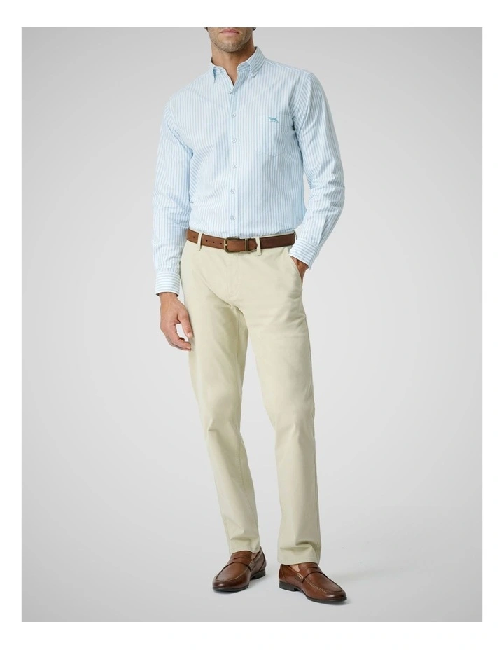Oxford Hillcrest Stripe Long Sleeve Shirts in Lagoon image 2