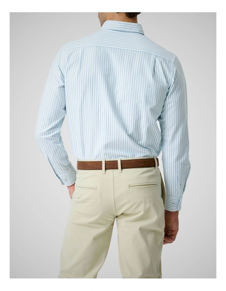 Oxford Hillcrest Stripe Long Sleeve Shirts in Lagoon image 3