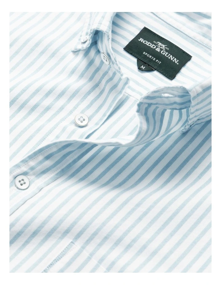Oxford Hillcrest Stripe Long Sleeve Shirts in Lagoon image 5