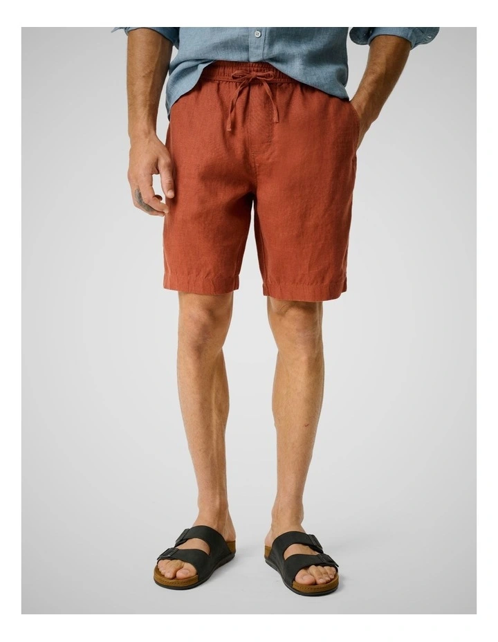 Linen 9 Resort Short in Rust image 1