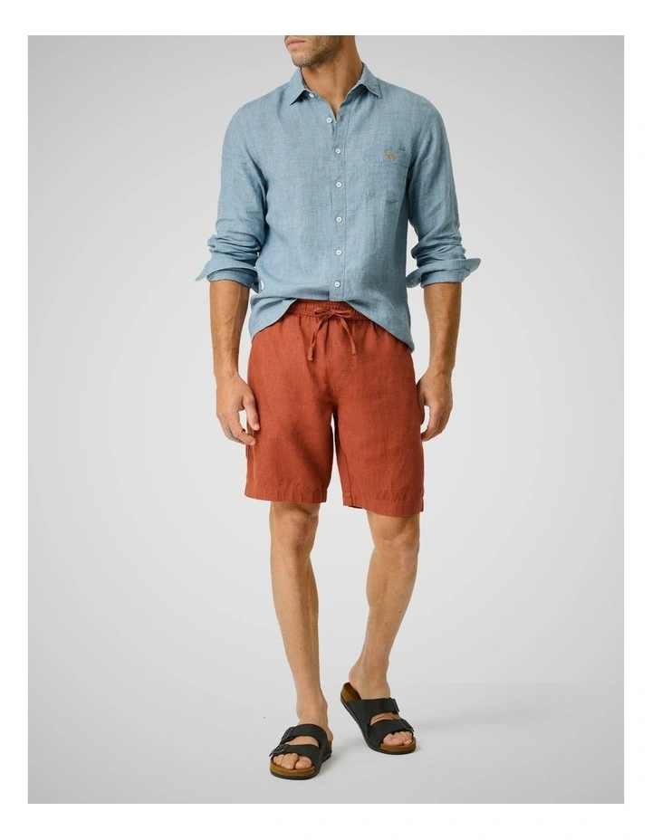 Linen 9 Resort Short in Rust image 2