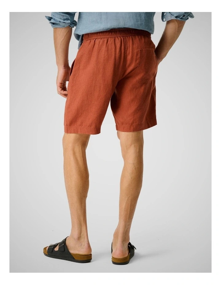 Linen 9 Resort Short in Rust image 3