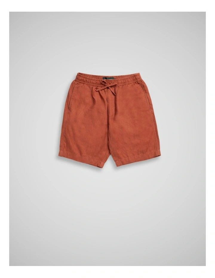 Linen 9 Resort Short in Rust image 4