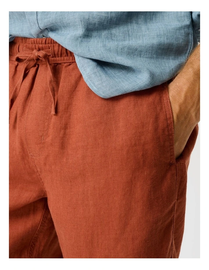 Linen 9 Resort Short in Rust image 6