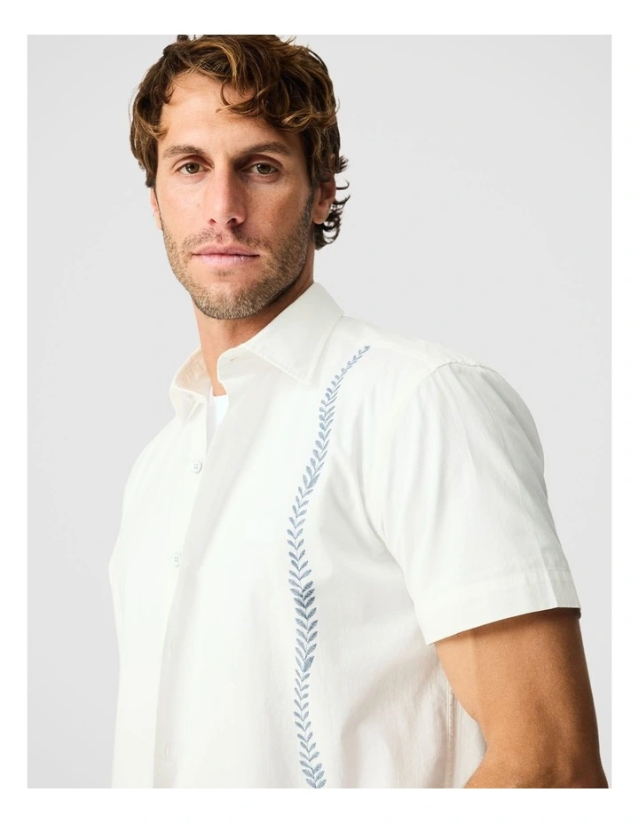 Seaforth Short Sleeve Shirt in Chalk image 6