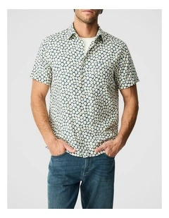 Peach Cove Short Sleeve Shirt in Night Bloom