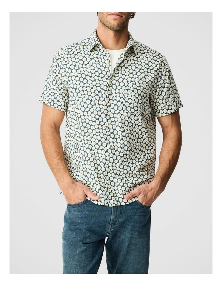 Peach Cove Short Sleeve Shirt in Night Bloom image 1