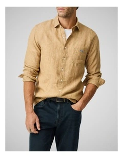 Coromandel 2 Long Sleeve Sports Fit Shirt in Ginger Biscuit