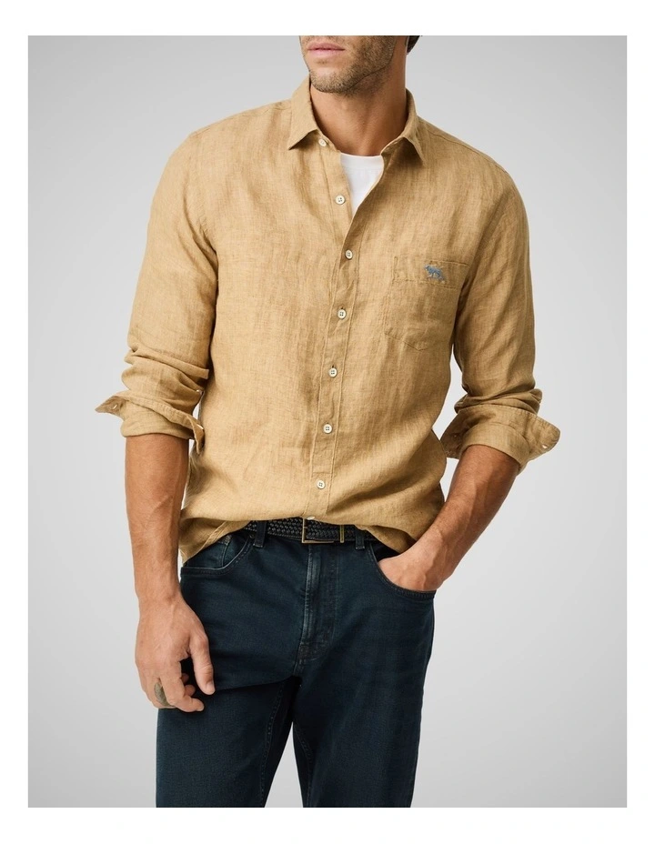 Coromandel 2 Long Sleeve Sports Fit Shirt in Ginger Biscuit image 1