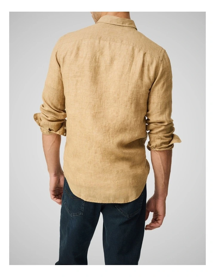 Coromandel 2 Long Sleeve Sports Fit Shirt in Ginger Biscuit image 3
