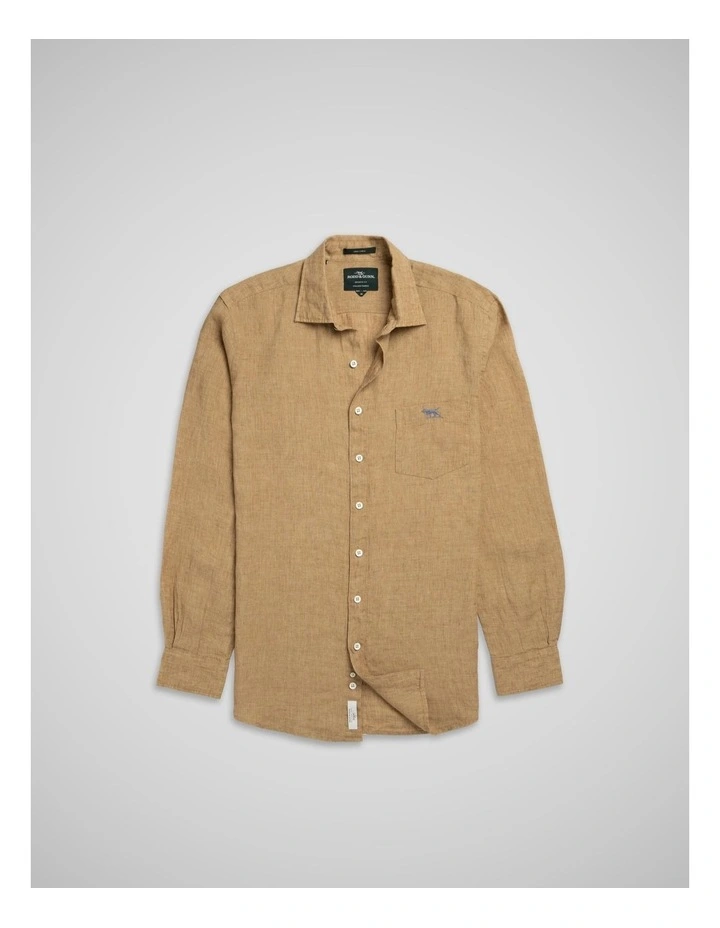Coromandel 2 Long Sleeve Sports Fit Shirt in Ginger Biscuit image 4