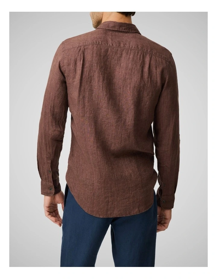 Coromandel 2 Long Sleeve Sports Fit Shirt in Dark Cocoa image 3