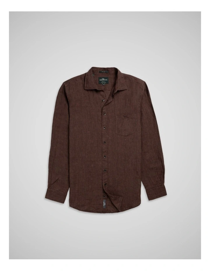Coromandel 2 Long Sleeve Sports Fit Shirt in Dark Cocoa image 4