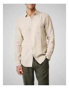 Willsher Bay Long Sleeve Sports Fit Shirt in Driftwood