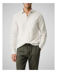 Twin Falls Long Sleeve Sports Fit Shirt in Fog