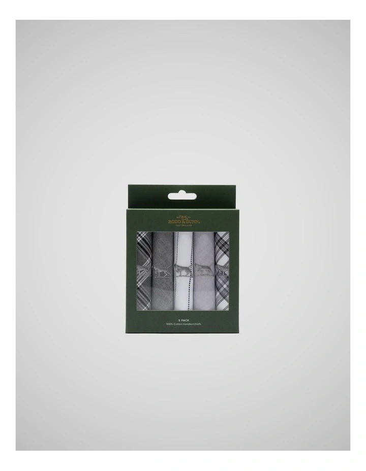 Gunner Handkerchief 5 Pk in Grey Multi image 1