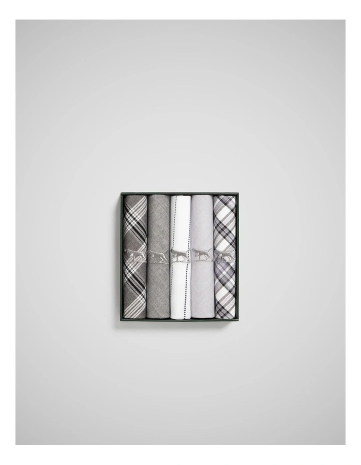 Gunner Handkerchief 5 Pk in Grey Multi image 2