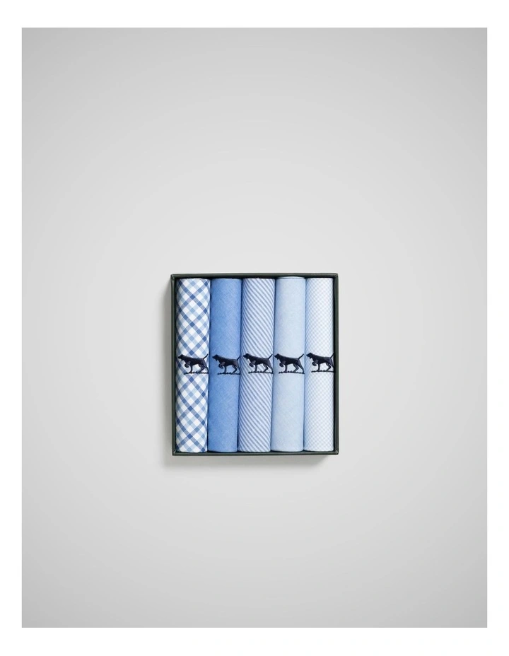 Gunner Handkerchief 5 Pk in Sky Blue Multi image 2