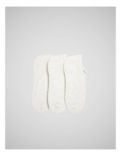 Gunner Sneaker 3 Pack Socks in Chalk Marle