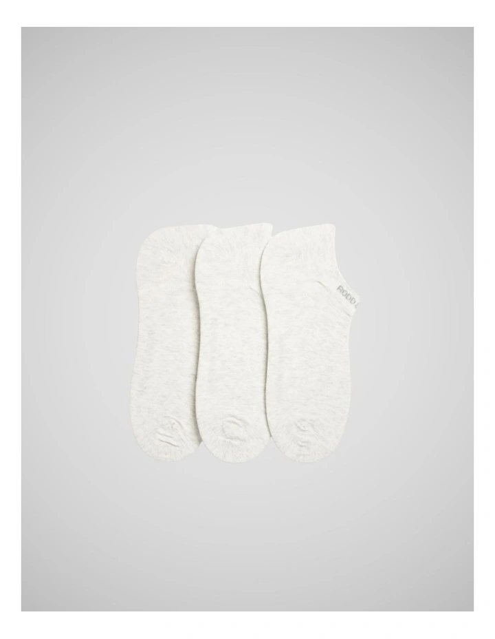 Gunner Sneaker 3 Pack Socks in Chalk Marle image 1