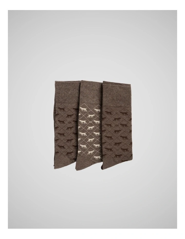 Argyle Street 3 Pack Socks in Earth Multi image 1