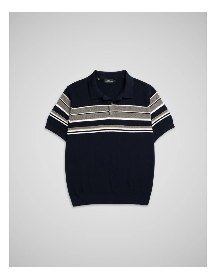 Medbury Knitted Polo in Midnight image 4