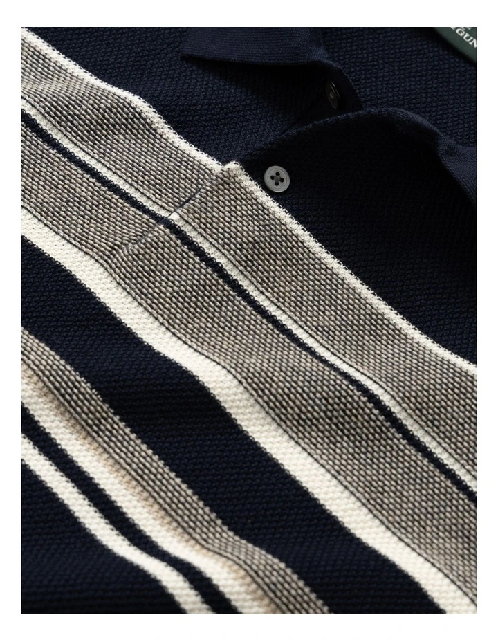 Medbury Knitted Polo in Midnight image 5
