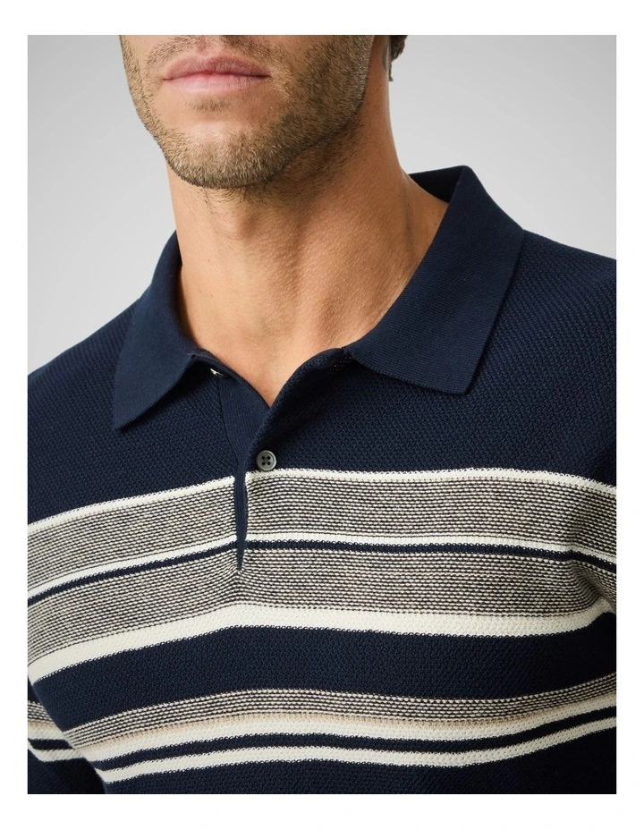 Medbury Knitted Polo in Midnight image 6