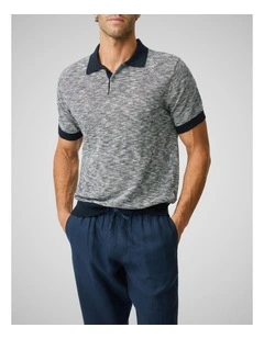 Eagle Peak Knitted Polo in Indigo