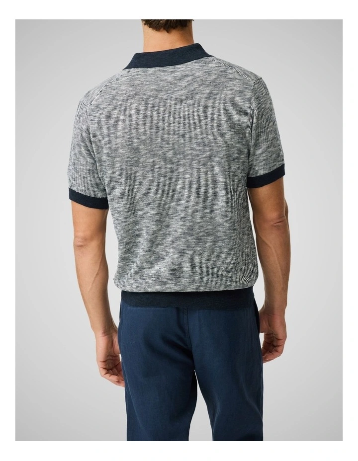 Eagle Peak Knitted Polo in Indigo image 3