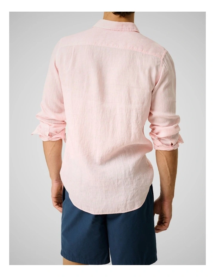 Coromandel 2 Long Sleeve Sports Fit Shirt in Pale Pink image 3