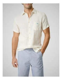 Cathedral Cove Short Sleeve Sports Fit Shirt in Sand