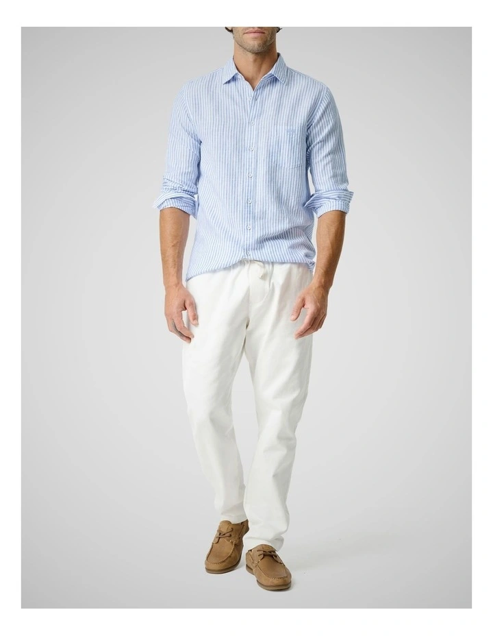 Twin Falls Long Sleeve Sports Fit Shirt in Riverstone image 2