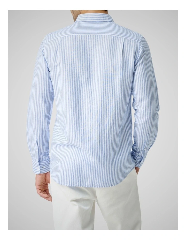 Twin Falls Long Sleeve Sports Fit Shirt in Riverstone image 3