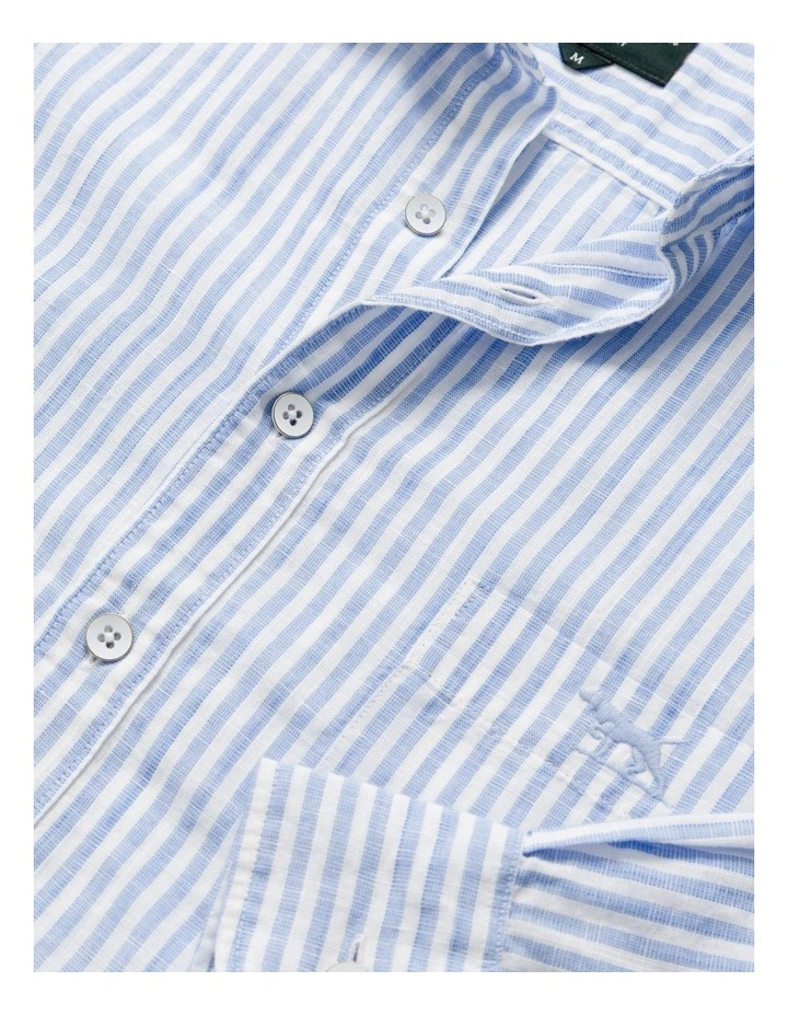 Twin Falls Long Sleeve Sports Fit Shirt in Riverstone image 5